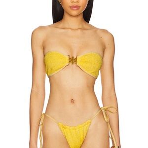 Yellow Strapless Bikini